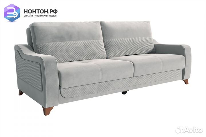Диван книжка Дуглас 3-х местный светло-серый