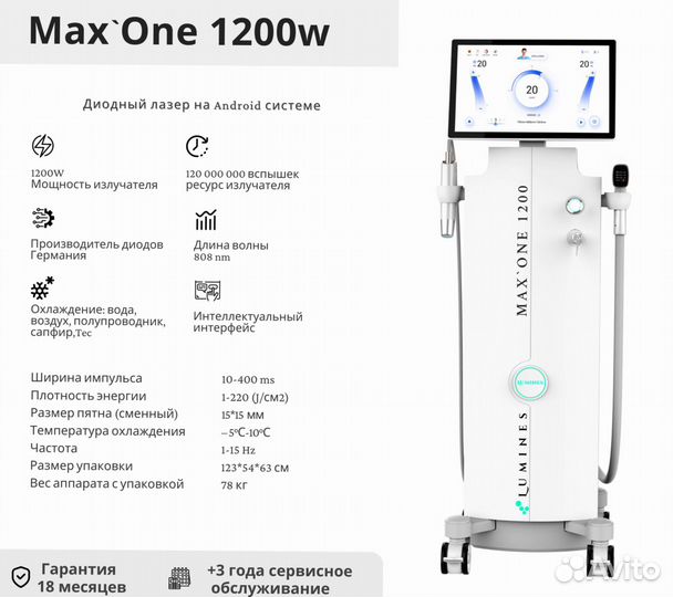 Диодный лазер люминес Макс Ван 1200W