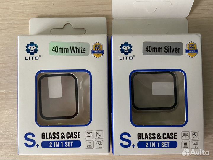 Бампер со стеклом для Apple watch se 40 mm