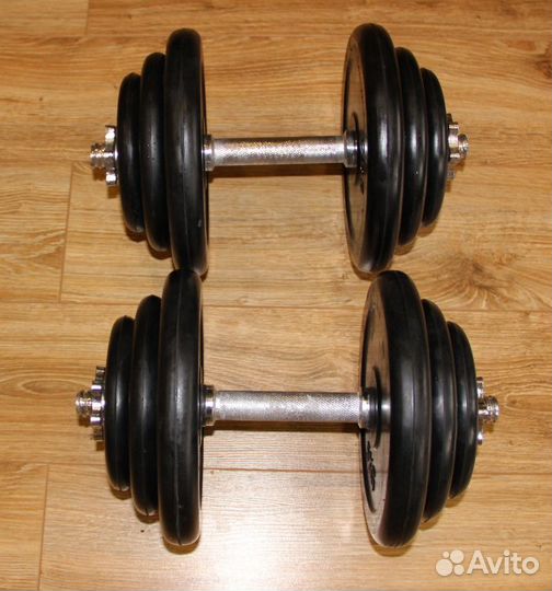 Гантели разборные обрезиненные каждая по 19 кг