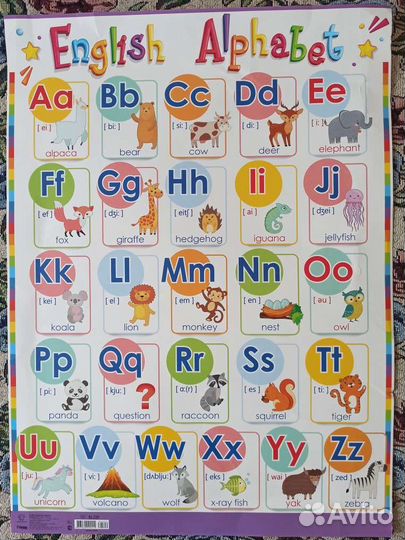 Плакат Английский алфавит 44х60 см