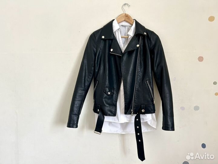 Кожаная куртка женская экокожа xs 40