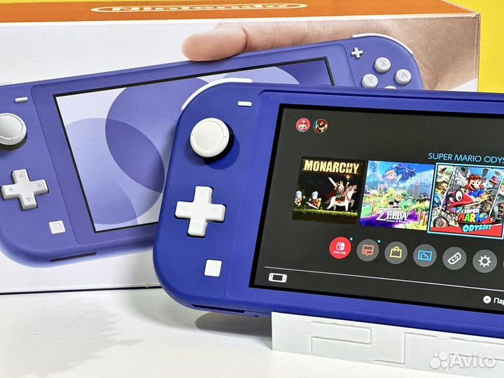 Прошитый Switch Lite 64GB + 11 игр, коробка