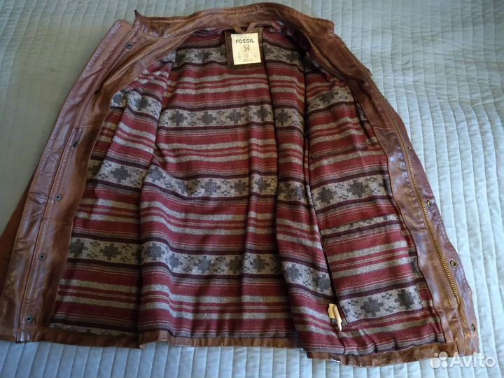 Куртка мужская кожаная Fossil Leather Jacket Mens