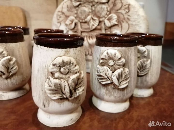 Штоф и рюмки, керамика новое