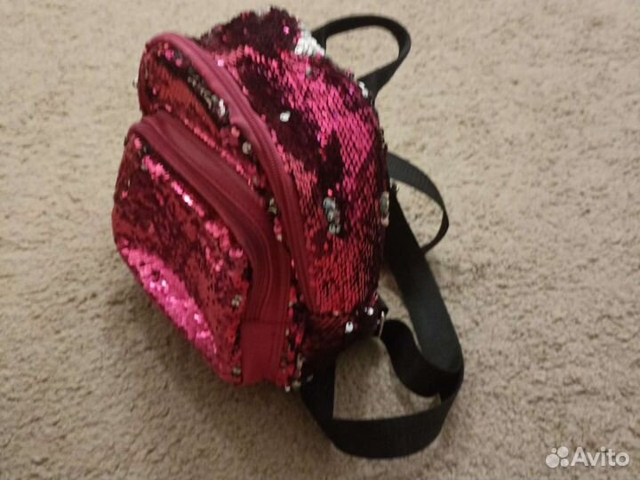 Рюкзак для девочки розовый/серебро