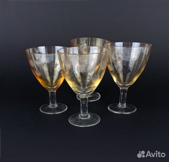 Бокалы низкие на ножке Винтаж 4 шт