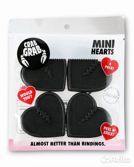 Наклейка на сноуборд crab grab mini heart black&n