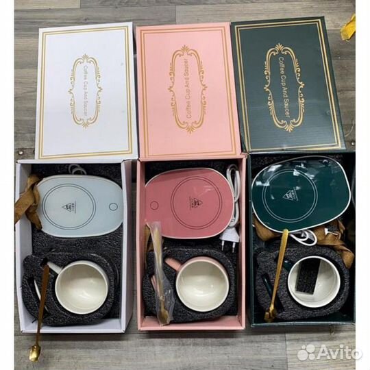 Кружка с подогревом с крышкой и ложкой