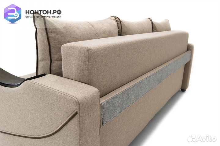 Диван еврокнижка Волна светло-коричневый