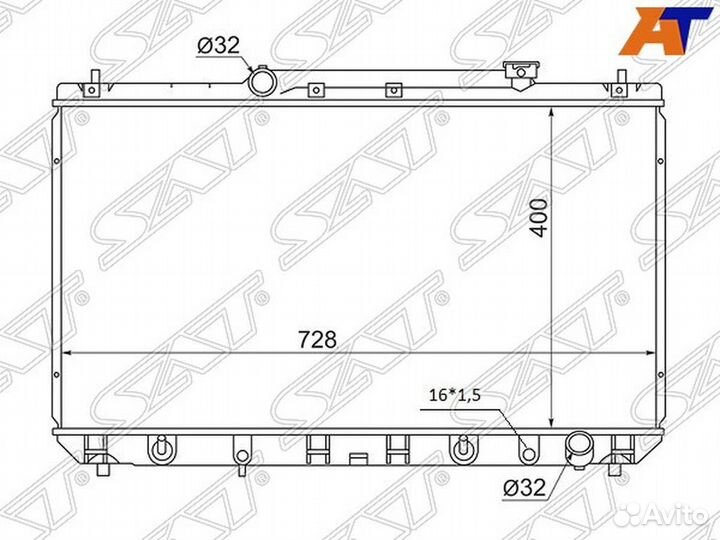 Радиатор Toyota Camry (XV20) 96-02 / Daihatsu Altis 00-01 / Toyota Camry 96-01 / Camry UAE/USA 96-01