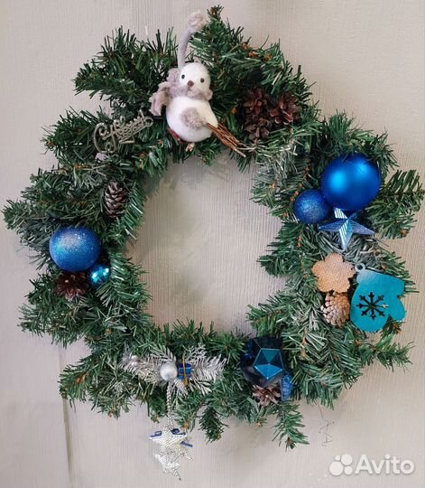 Новогодний венок ручной работы