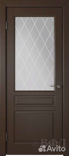 Межкомнатная дверь эмаль VFD Стокгольм, остеклённа