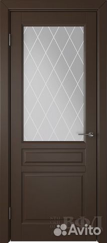 Межкомнатная дверь эмаль VFD Стокгольм, остеклённа