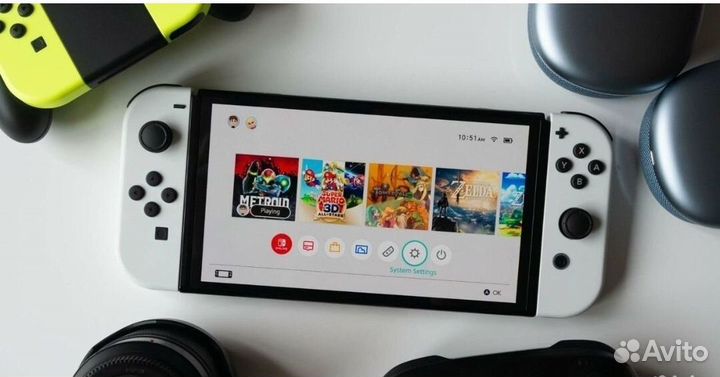 Nintendo switch oled прошитая (чип) +игры