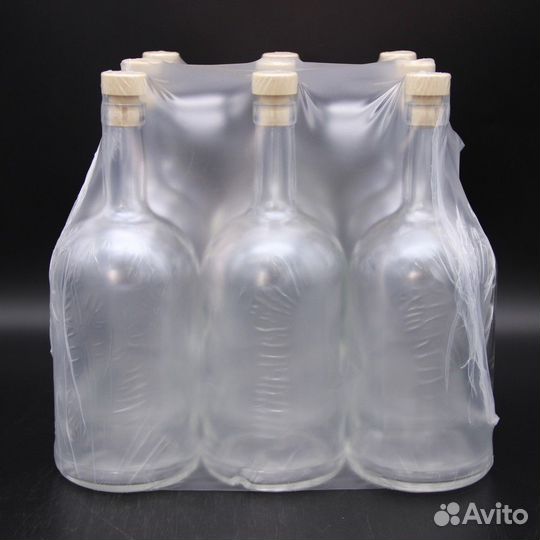 Пэт набор бутылок Абсолют 1л с пробками (9шт.)