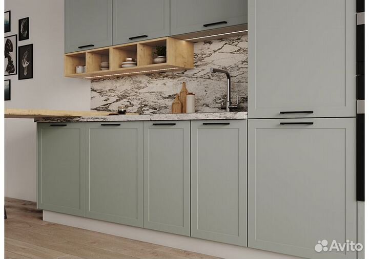 Кухня модульная Норма Перо в рамочном фасаде