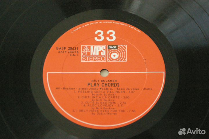 Пластинка Milt Buckner Trio Play Chords 1972 USA