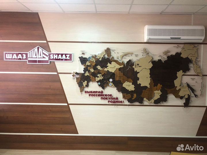 Фактурная карта России из дерева, Мурманск