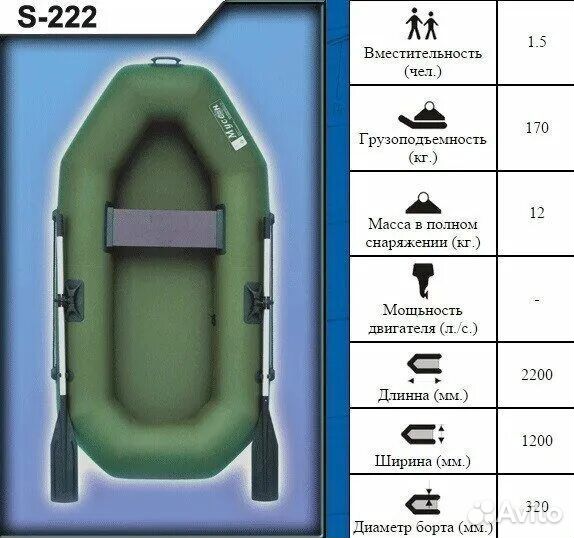 Надувная лодка Муссон s 222