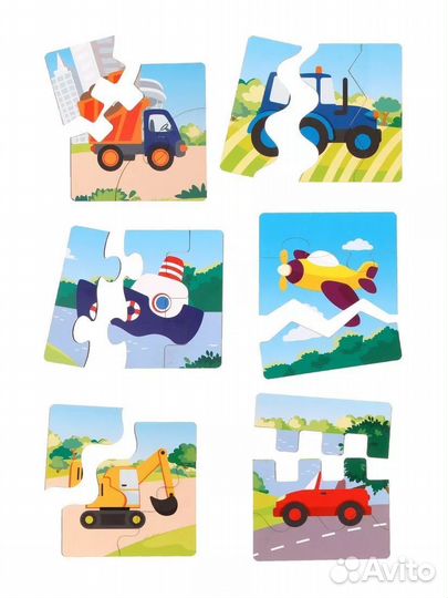 Деревянные пазлы для малышей Mapacha Транспорт 962