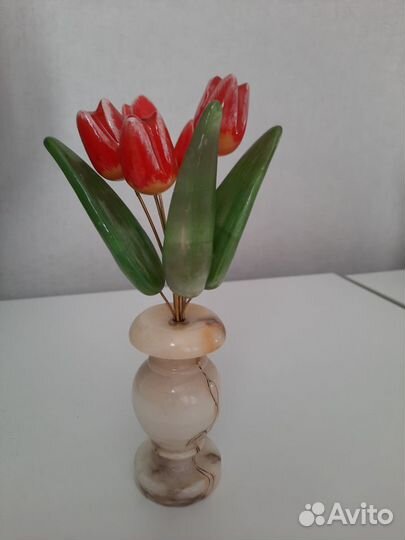 Цветы из натурального камня - селенит