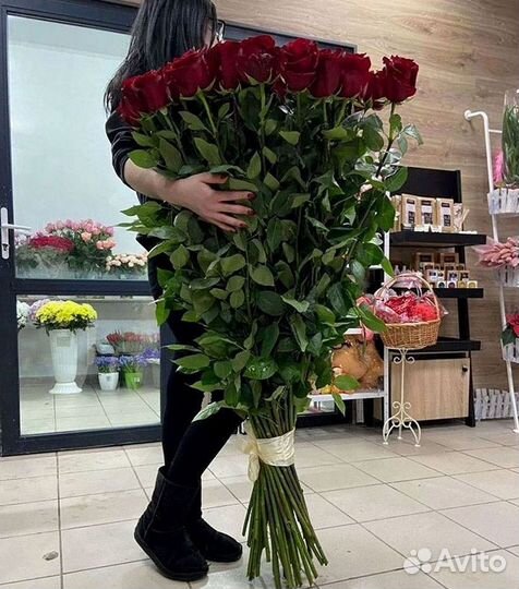 Розы высокие Доставка цветов