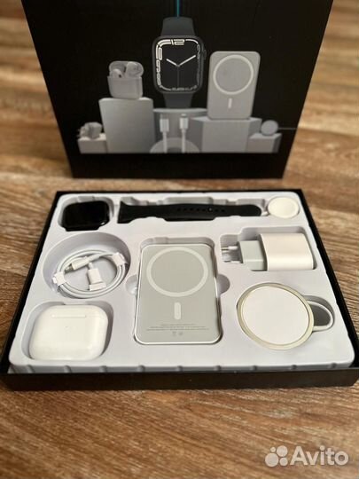 Набор apple, airpods, apple watch, зарядка