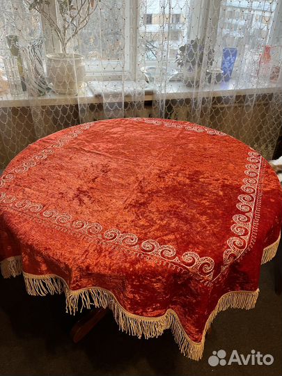 Скатерть бархатная красная СССР