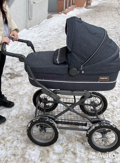 Коляска inglesina jeans 2 в 1 на больших колёсах