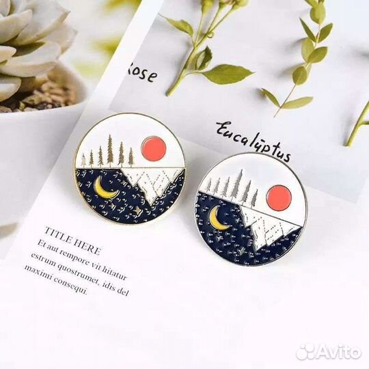 Эмалированный значок День Ночь