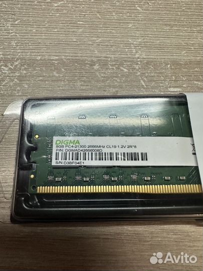 Новая плашка Digma 8gb 2666MHz