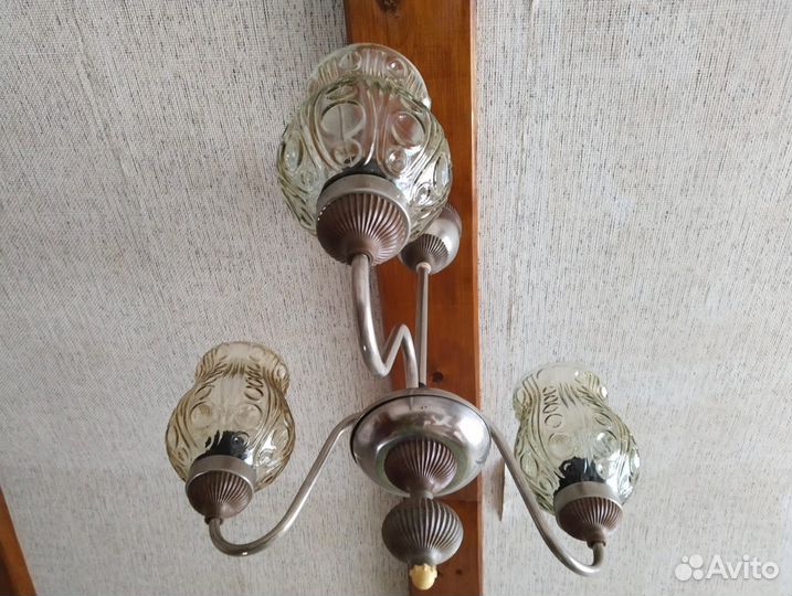 Люстра СССР, стекло, металл