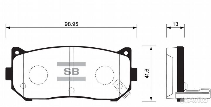 Колодки тормозные KIA spectra/carens/clarus/shuma