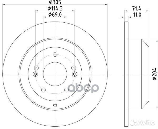 Диск тормозной зад ND6100K nisshinbo