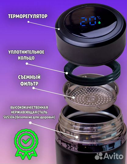 Термос с датчиком температуры