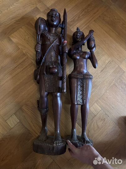 Африканские статуэтки, дерево, пара