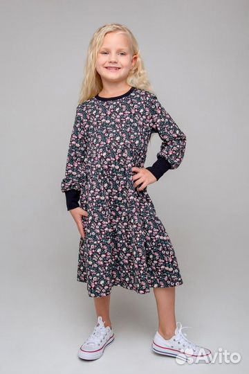 Платье для девочки Crockid кр 5777 черный, (122)
