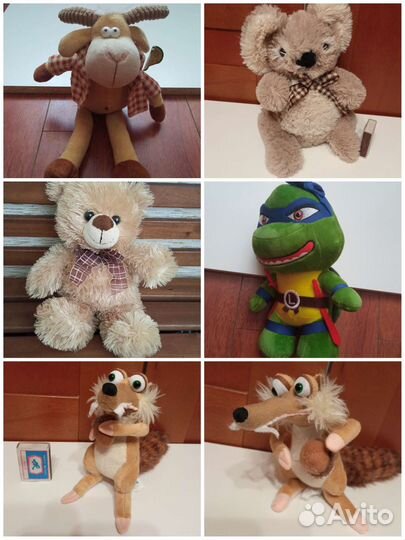 Белка Мишка Черепашка Ниндзя Коала мягкая игрушка