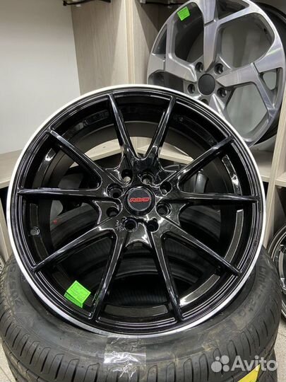 Диски спорт Rays r17 4*114.3 чёрный глянец