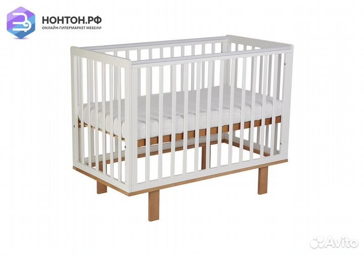 Кроватка детская Simple 340 белый / бук