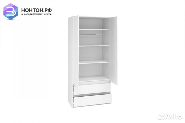 Шкаф двухстворчатый Айден белый