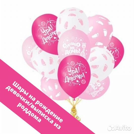 Шары на рождение девочки, выписка дочки из роддома