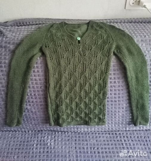 Свитер ручная вязка 44р. Шерсть