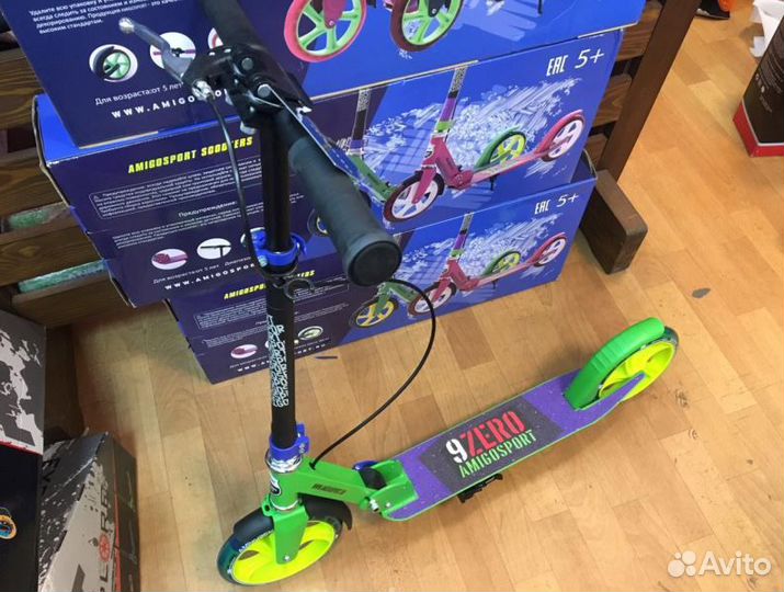 Самокат подростковый glider зеленый