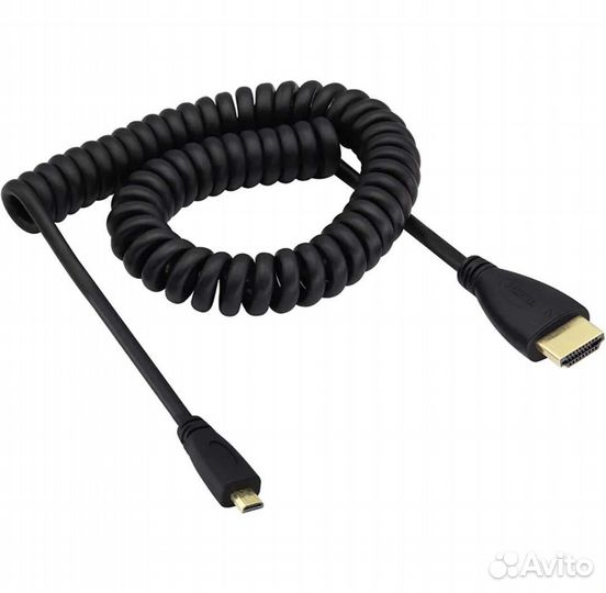 Кабели hdmi-hdmi, micro, mini - пружина (толстый)