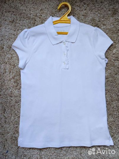 Белые блузки поло школьные Children's place
