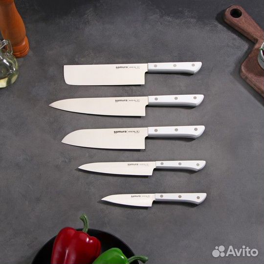 Набор ножей Samura harakiri, 5 шт, белая рукоять