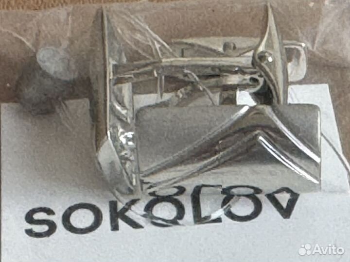 Запонки серебро новые Sokolov