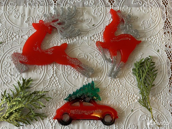 Новогодние игрушки из эпоксидной смолы